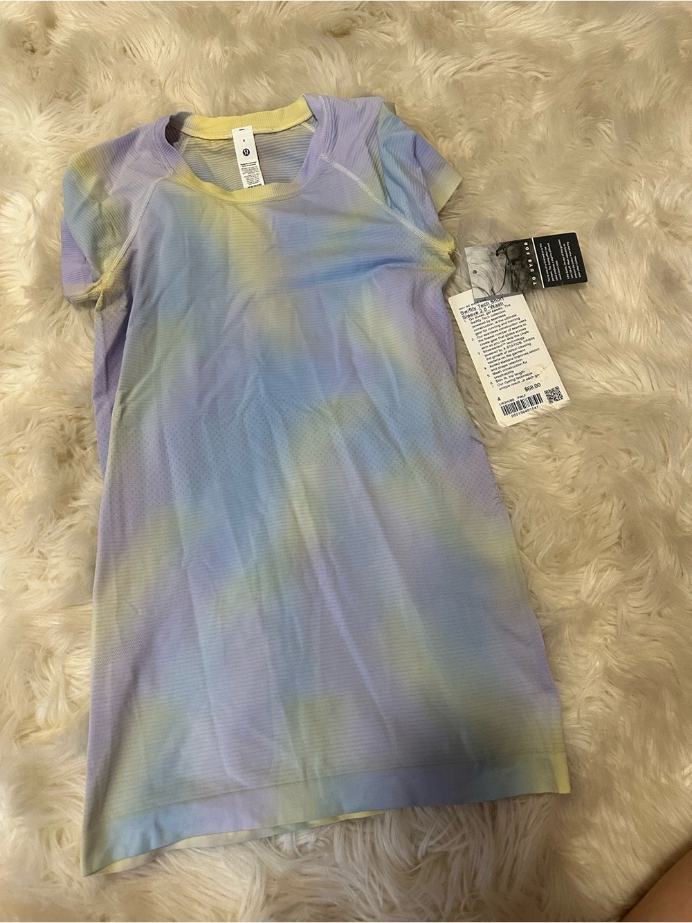 lululemon athletica Short Sleeve Tie-Dye Tee in Lavender, Yellow, Blue